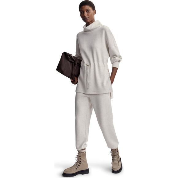 Anthropologie Varley Freya Funnel Neck Sweatshirt Ivory Size Medium Cream Cowl - Picture 4 of 12